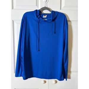 Golden Elephant Mens Royal Blue Long Sleeve Hooded Performance Shirt LX58-5 L